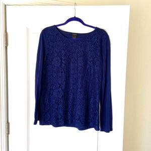 Lace navy long sleeve shirt